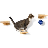 WOOWOOD Katzen-Kletterwand Katzentreppen 3er-Set für kleine und große Katzen, Katzentreppe für die Wand; Stabil; Aus Holz gefertigt; Rutschfest 15 cm