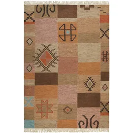 Green Looop Teppich GREEN LOOOP "Monmartre GL-82105", braun, B:160cm H:5mm L:230cm, Baumwolle, Schurwolle, Teppiche, Teppich, handgewebter Naturfaserteppich aus 80% Wolle 20% Baumwolle, Fransen