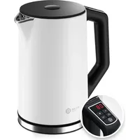 Balter Edelstahl Wasserkocher mit Temperatureinstellung, 40°C-100°C, Doppelwand, BPA frei,