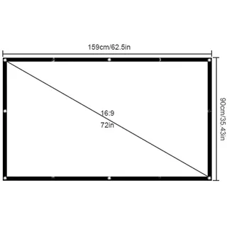 Bosixty Beamer Leinwand,Beamer Leinwände 120 Zoll, Outdoor Indoor Projektionswand mit Faltbarem Standfuß, Tragbare Filmleinwand 16: 9