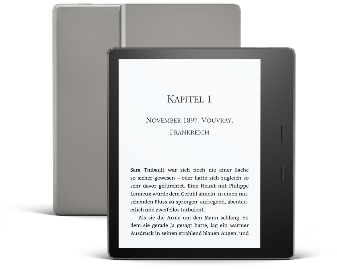 Amazon Kindle Oasis E-Book Reader - Grafit 7" Display, 8GB Speicher, 300 ppi, WLAN, Leselicht mit verstellbarer Farbtemperatur