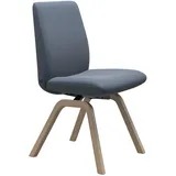 Polsterstuhl STRESSLESS "Laurel", blau (sparrow blau paloma, walnuss), B:49cm H:92cm T:59cm, Leder PALOMA: PALOMA ist ein durchgefärbtes Semianilin-Möbelleder mit natürlicher Narbung., Stühle, Polsterstuhl, Low Back, Größe L, mit schräggestellten Beinen in Walnuss