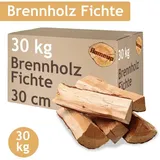 Flameup - Brennholz Fichte Kaminholz 30 kg Holz 30 cm Für Ofen und Kamin Kaminofen Feuerschale Grill Feuerholz Holzscheite Wood Kammergetrocknet