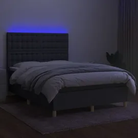 vidaXL Boxspringbett 140 x 200 cm Dunkelgrau