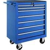Tectake Werkzeugwagen Stahl 69 x 33 x 79 cm blau unbestückt