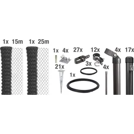 GAH Alberts Maschendrahtzaun 40 m x 125 cm Anthrazit-metallic