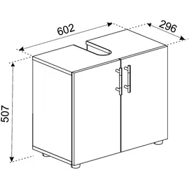 VCM Waschbeckenunterschrank Flandu 60,2 x 50,7 x 29,6 cm Weiß