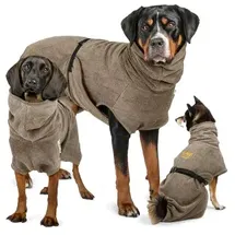 Rudelkönig Hunde Bademantel grau L