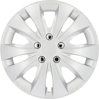 CARTREND Radzierblenden Storm 35 cm (14 Zoll) silber 4 Stück