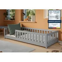 Kids Collective Kinderbett Bodenbett 90x190 cm mit Rausfallschutz &