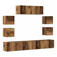 VidaXL 7-tlg. TV-Schrank-Set Wandmontage Altholz-Optik Holzwerkstoff