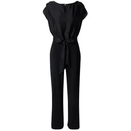 Swing Jumpsuit mit Rundhalsausschnitt, Black, 42