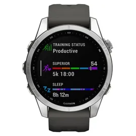 Garmin fenix 7S Standard silber mit graphitfarbenem Armband