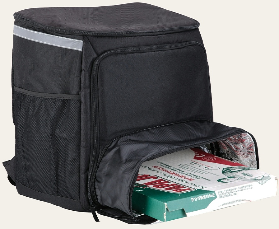 SpartanPac Thermo Lieferrucksack mit ausfahrbarer Pizzatasche für Lebensmittellieferungen