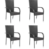 furnicato Gartenstuhl 55,5 x 95 x 53,5 cm braun 4 St.