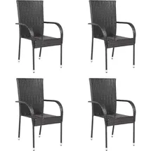 furnicato Gartenstuhl 55,5 x 95 x 53,5 cm braun 4 St.