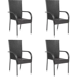 furnicato Gartenstuhl 55,5 x 95 x 53,5 cm braun 4 St.