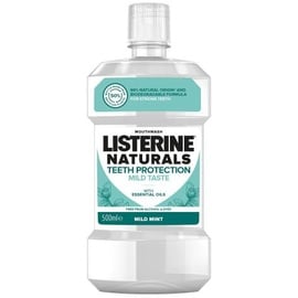Listerine Naturals Teeth Protection Mild Taste Mouthwash 500 ml Natürliche alkoholfreie Mundspülung zum Schutz des Zahnfleisches