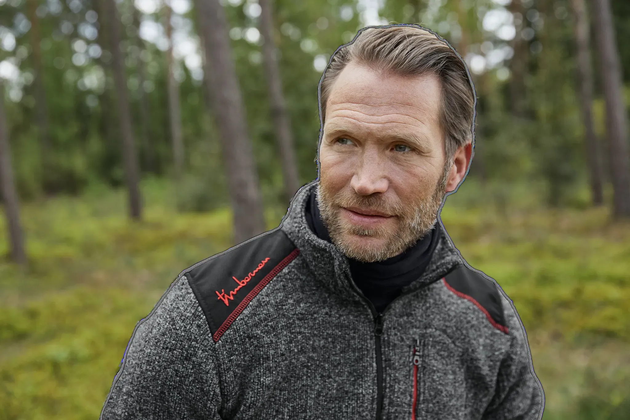 Timbermen Wolljacke, grau-grün, L