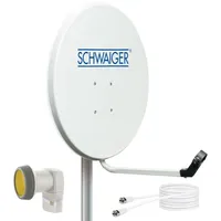 Schwaiger 9727 SAT-Anlage Satelliten-Set Satellitenschüssel Single-LNB Koaxialkabel 10m digital