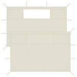 vidaXL Pavillon-Seitenwände mit Fenstern 2 Stk. Creme