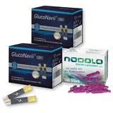 Gluconavii Blutzucker-Teststreifen und Nodolo Lanzetten im Kombiset
