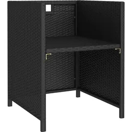vidaXL Garten-Essgruppe mit Auflagen Polyrattan 6-tlg. schwarz
