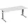 Geramöbel Flex Schreibtisch lichtgrau rechteckig, C-Fuß-Gestell silber 180,0 x 80,0 cm