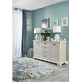 Forte Highboard 178 x 95,9 x 48,2 cm Beige / Weiß