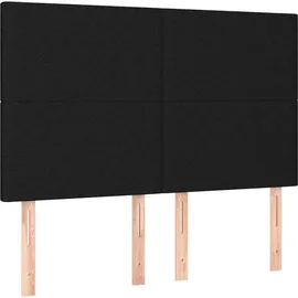 vidaXL Boxspringbett mit Matratze & LED Schwarz 140x200 cm Stoff