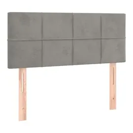 vidaXL Boxspringbett mit Matratze & LED Hellgrau 90x190 cm Samt