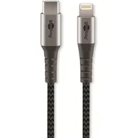 goobay USB-C auf Lightning 0,5 m Grau/Schwarz