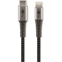 goobay USB-C auf Lightning 0,5 m Grau/Schwarz