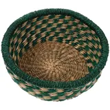 Abaodam Korb Aus Seegras Für Küche Runder Weidenkorb Zur Aufbewahrung Von Obst Und Snacks Dekoratives Serviertablett Aus Geflochtenem Material Flacher Korb Für Vielseitige Nutzung Im