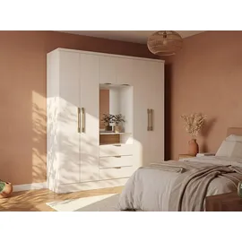 vente-unique Kleiderschrank Elorio 180 x 206 x 46,5 cm Weiß