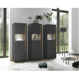 Home Affaire Wohnwand HOME AFFAIRE "City/Giron, moderne Anbauwand, Komplettset in vielen Farben verfügbar", grau (anthrazit), B:190cm H:155cm T:40cm, Holzwerkstoff, Kastenmöbel-Sets, Wohnwand, enthält drei Vitrinen