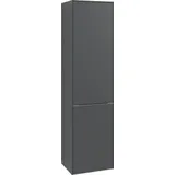 Villeroy & Boch Subway 3.0 Hochschrank mit Wäscheklappe, × 1 Tür##Anschlag (Scharnier) links, Black Oak Aluminium glänzend C59200AB HS C59200 450x1710x362mm