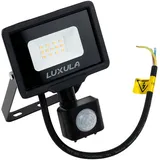 LUXULA LED Strahler mit Bewegungsmelder außen 10W Fluter 1000lm 4000K Neutralweiß IP65 wasserdicht, LED Außenstrahler für Garten Garage Werkstatt, Wandleuchte Lampe für außen, Flutlicht - schwarz