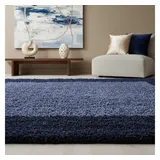 KADIMA DESIGN Teppich Hochflor Langflor Bordüre Kuschelig Waschbar Strapazierfähig Wohnzimmer Schlafzimmer Marineblau 100x200 cm – RHEIN von Kadima Design