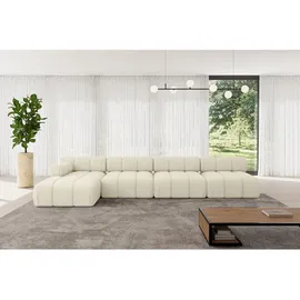 altdecor Ecksofa modulares Sofa Razon-L3 - 380x160x70 cm Beige Bouclé