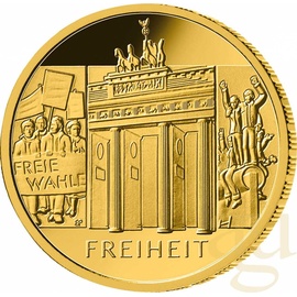 Münzprägestätten Deutschland 1/2 Unze Goldmünze - Säulen der Demokratie - 100 Euro Freiheit 2022