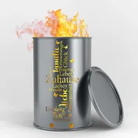 Fuchsbau Feuertonnen Feuertonne mit - Familie ist... - Motiv - Gefertigt aus neuem Ölfass - Besondere Feuerstelle für Garten und Terrasse - Hohe Feuerschale mit Rostoptik - 90 x 60 cm