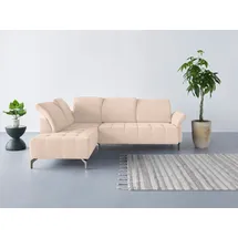 Home Affaire Ecksofa HOME AFFAIRE "Fresh L-Form", beige (creme), B:260cm H:79cm T:220cm, 100% Polyester, Sofas, Ecksofa, Federkern, wahlweise Kopfteilverstellung und motorischer Vorziehsitz