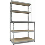 TKT Schwerlastregal Steckregal 180x100x60/30 3+2cm 175/100kg 5Böden Work System
