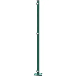 Zaunpfosten ARVOTEC "EASY 140", grün, H:149cm, Edelstahl, Kunststoff, Zaunpfosten, 6x4x149 cm für Mattenhöhe 140 cm, zum Aufschrauben
