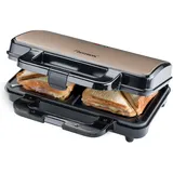 Bestron XL Sandwichmaker, Antihaftbeschichteter Sandwich-Toaster für 2 Sandwiches, inkl. automatischer Temperaturregelung & Bereitschaftsanzeige, ... - Beige