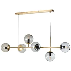 Bolia - Orb Stabpendelleuchte, Messing antik matt / rauchgrau