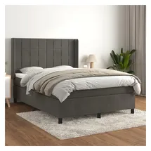 vidaXL Boxspringbett 140 x 200 cm Dunkelgrau