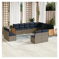 vidaXL Gartensofa-Set 12-tlg. grau