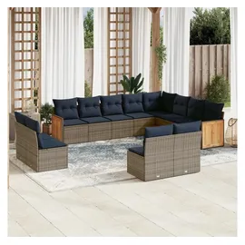 vidaXL Gartensofa-Set 12-tlg. grau